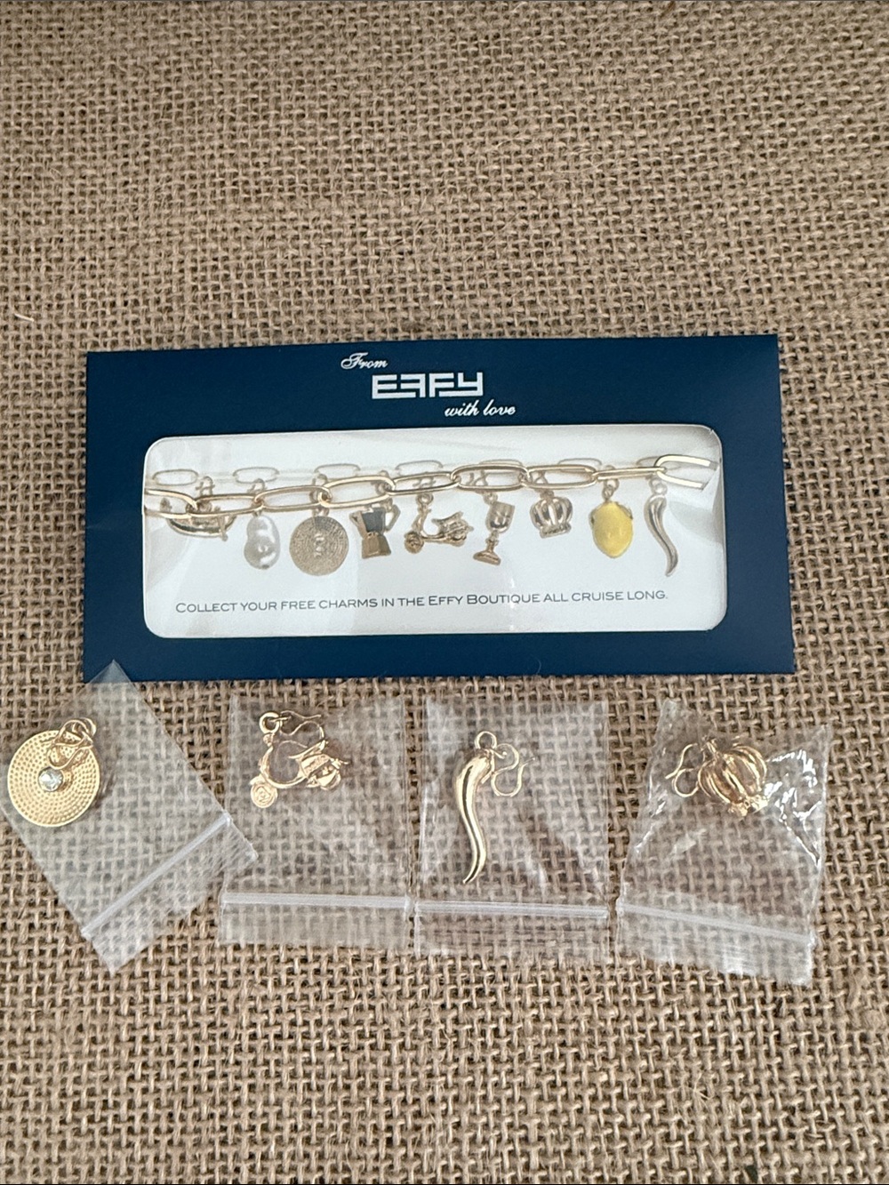 Effy Charm Bracelet with 4 Gold Charms